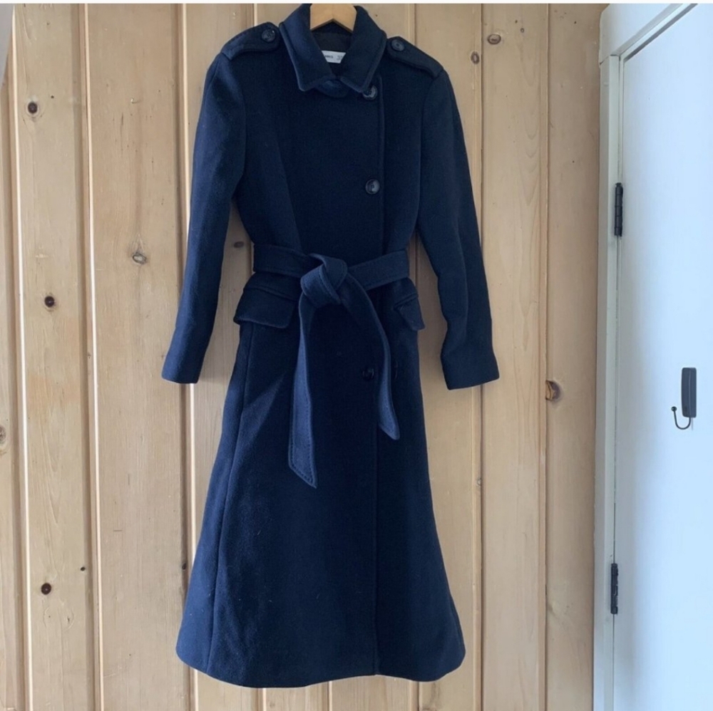 Mango Military Style Wool Coat (S)